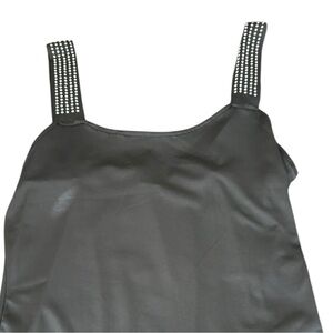 Chic Me Rhinestone Studded Black Knit Camisole